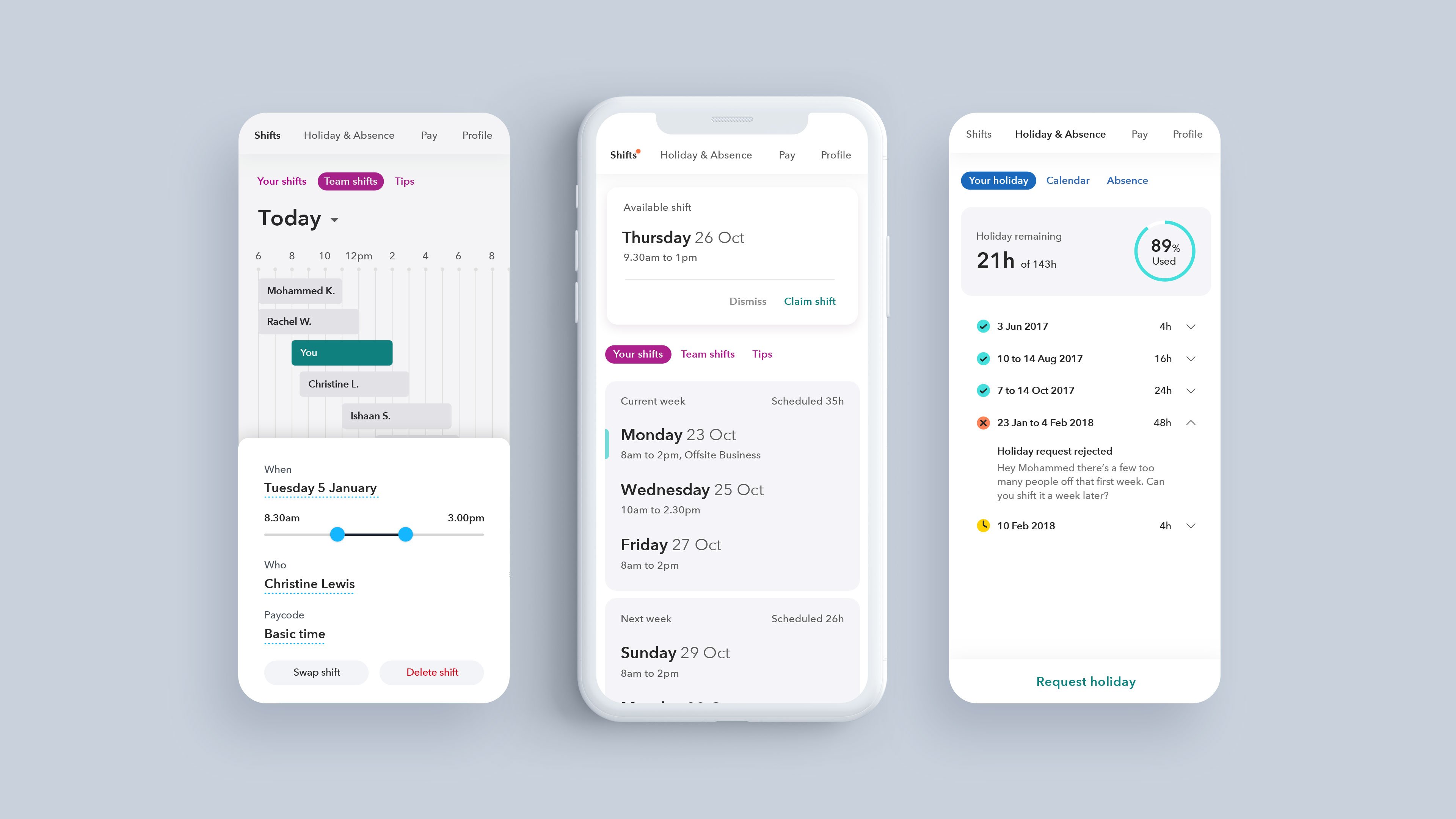 Screenshot of the app