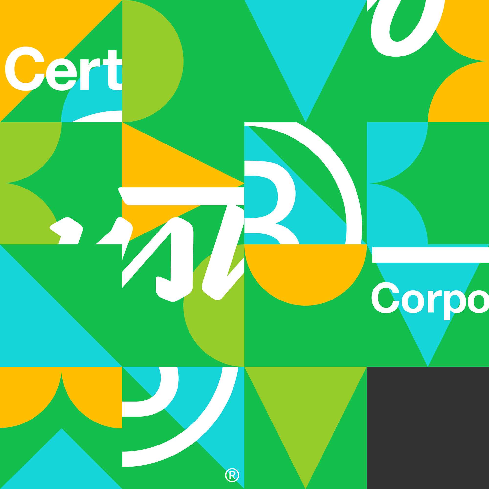 A mixed up mosaic of the ustwo and B Corp logos